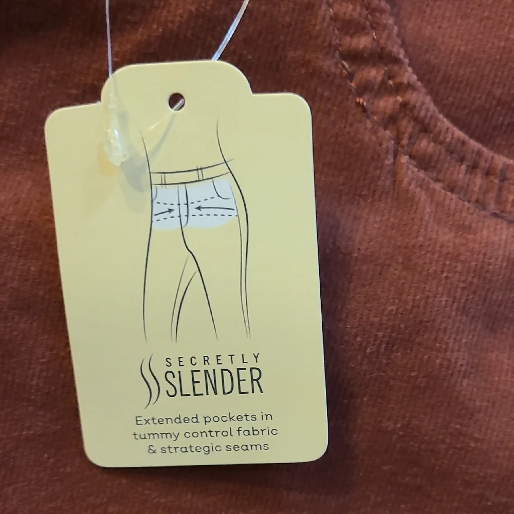 St. John's‎ Bay Straight Leg Corduroy Pants - Dark Mauve Size 16P